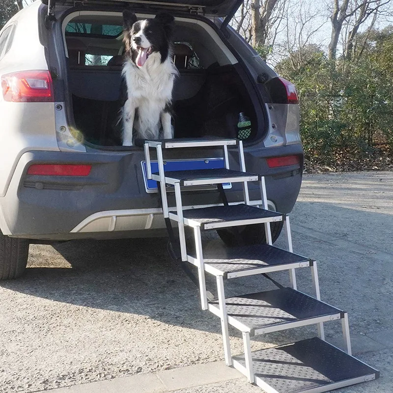

Pet Stairs Dog Getting on And Off Ladder Large Dog Slope Steps Non-slip Plastic Folding Car Climbing Ladder
