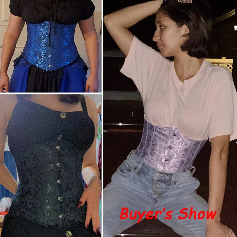 Corsé debajo del pecho para mujer, corpiño Floral con realce, gótico, Sexy