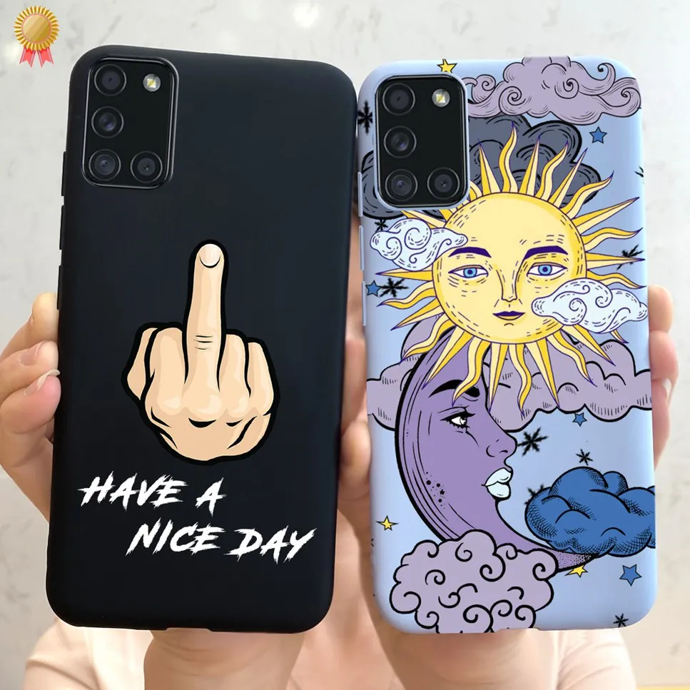 For Samsung Galaxy A31 Case Cute Clear Girls Man Silicone Soft TPU Phone Back Cover For Samsung A31 A315F Fundas Coque Bumper