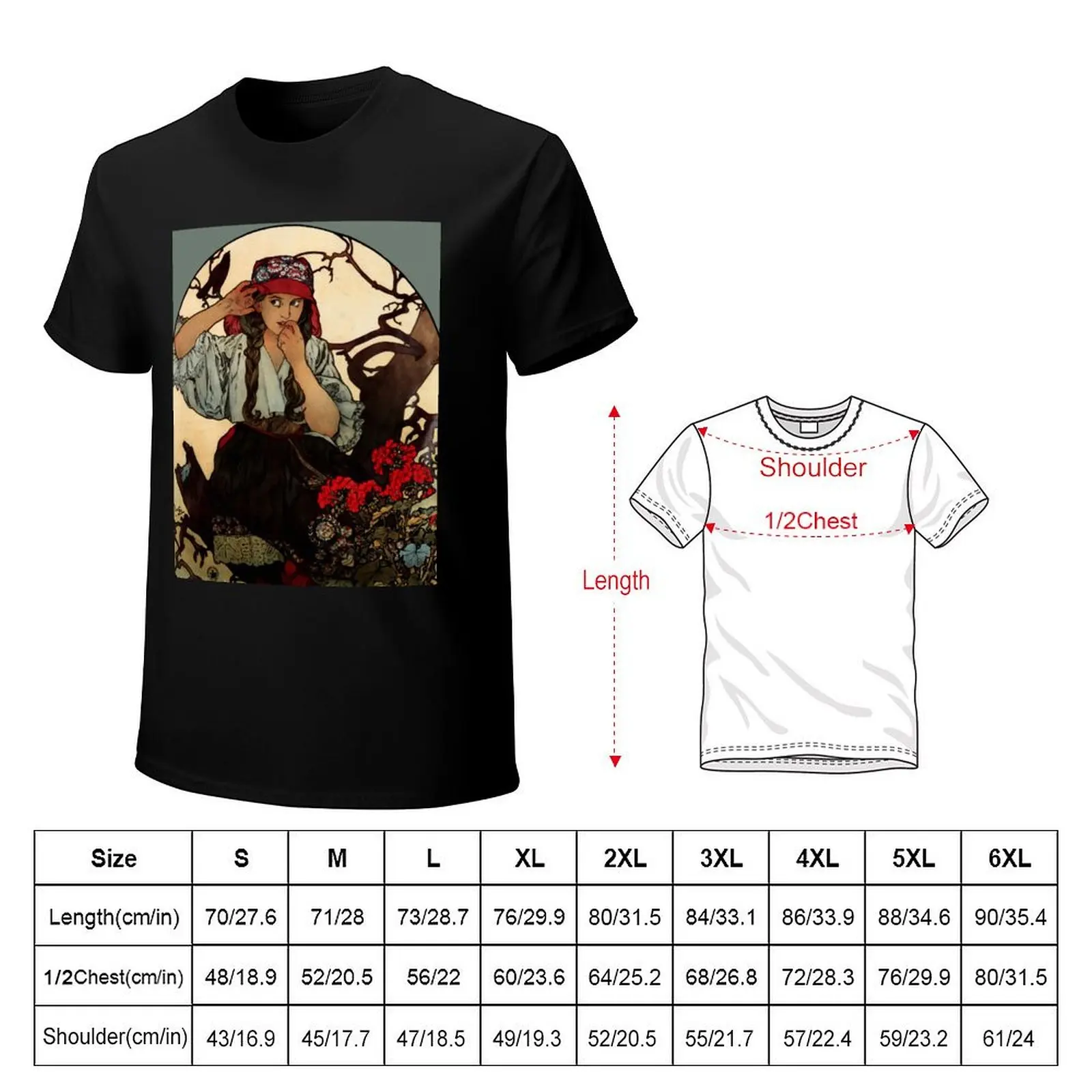 Alphonse Mucha (1860 – 1939) Association of Moravian Teachers poster T-Shirt Work Outdoor T-Shirt for Men