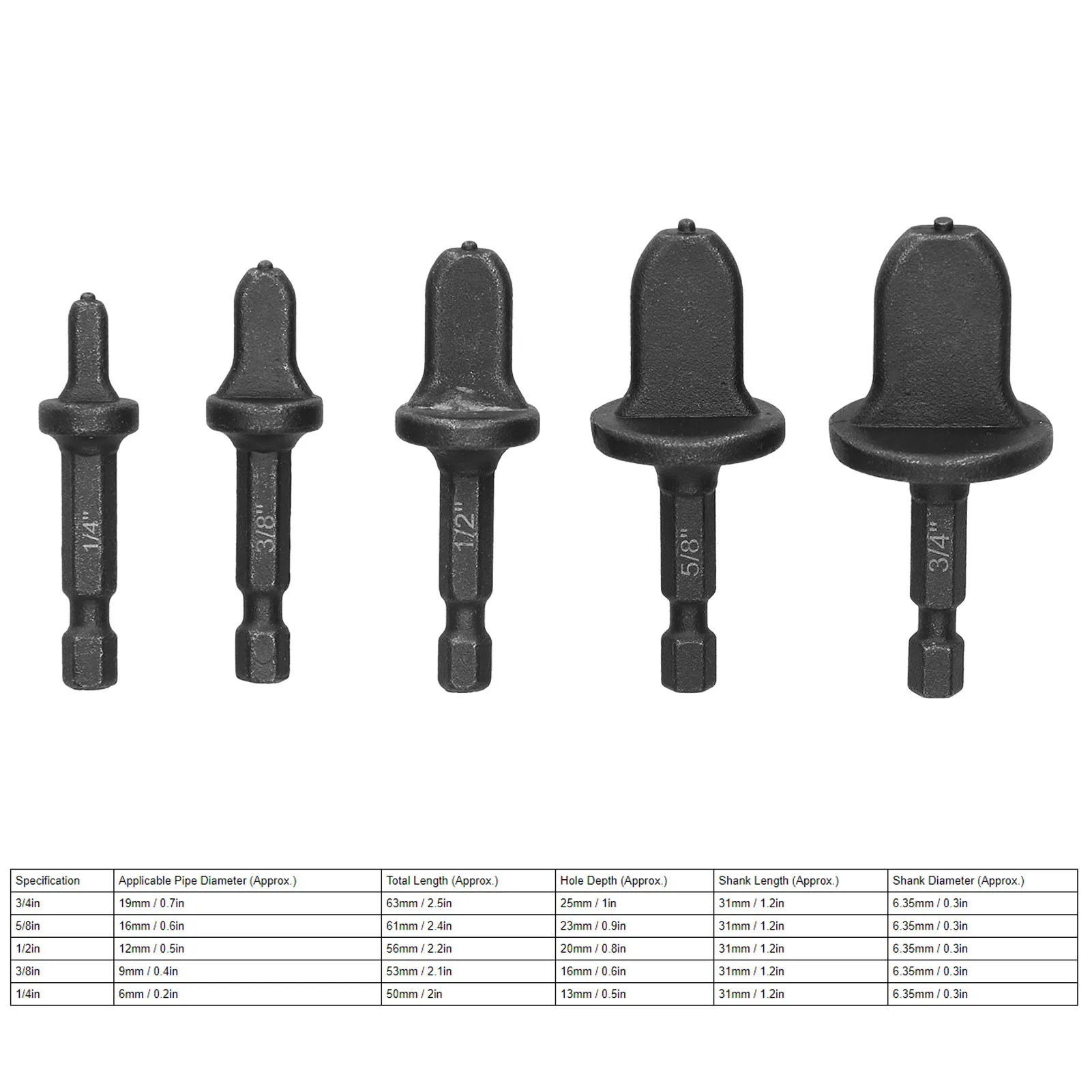 Alat Swagging Mata Bor Logam Hex Shank Tabung AC Pembakaran Pipa Expander Set Kit AC Pipa Expander