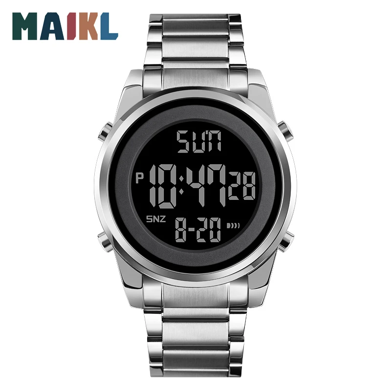 MAIKL New LED Digital Watches Man 2 Time Electron Wristwatch Military Countdown Waterproof Sports Alarm Men's Clock Reloj Hombre