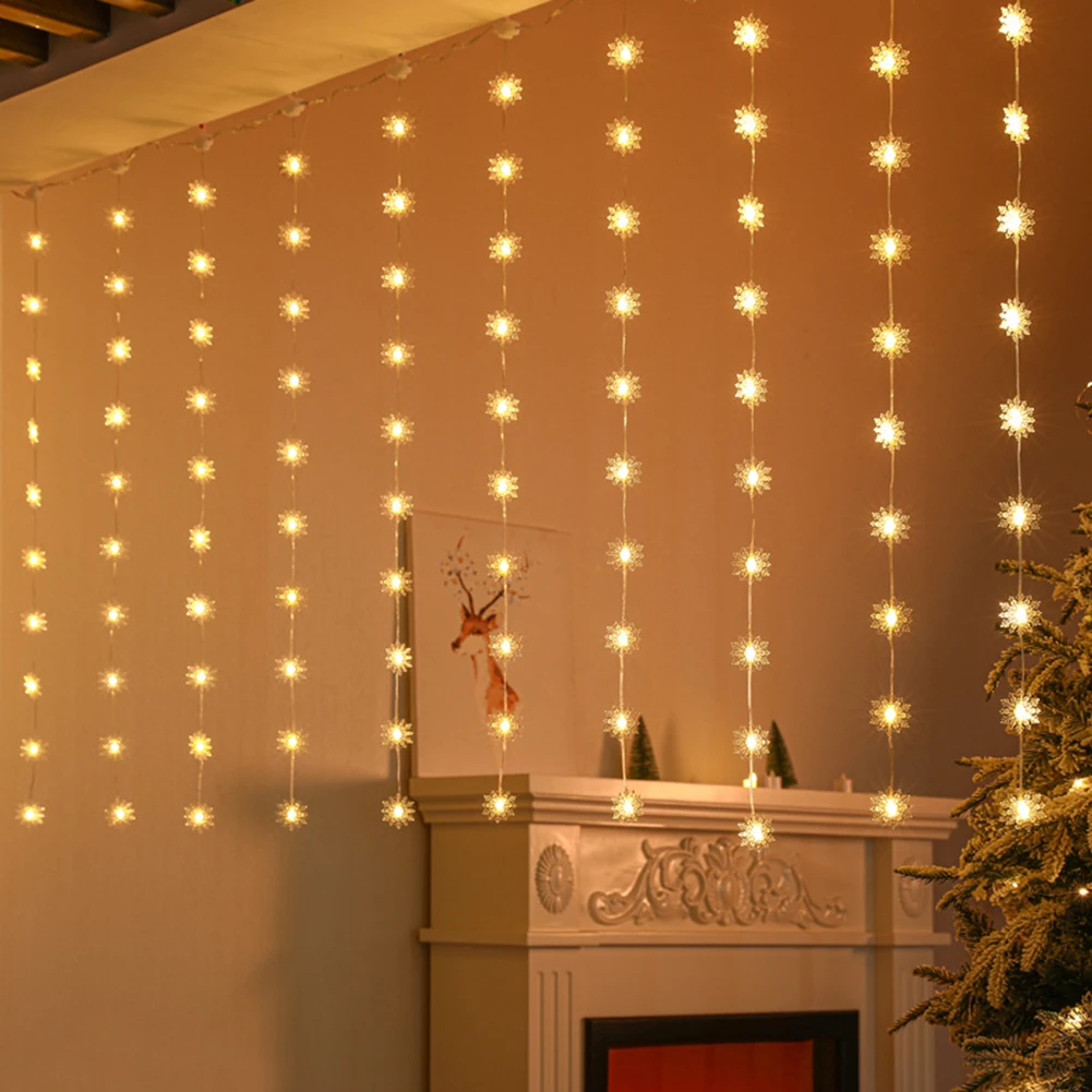 Luces de hadas de ventana con Control remoto, 100LED, 8 modos, brillo ajustable, carámbano, luces de hadas para decoración de Navidad