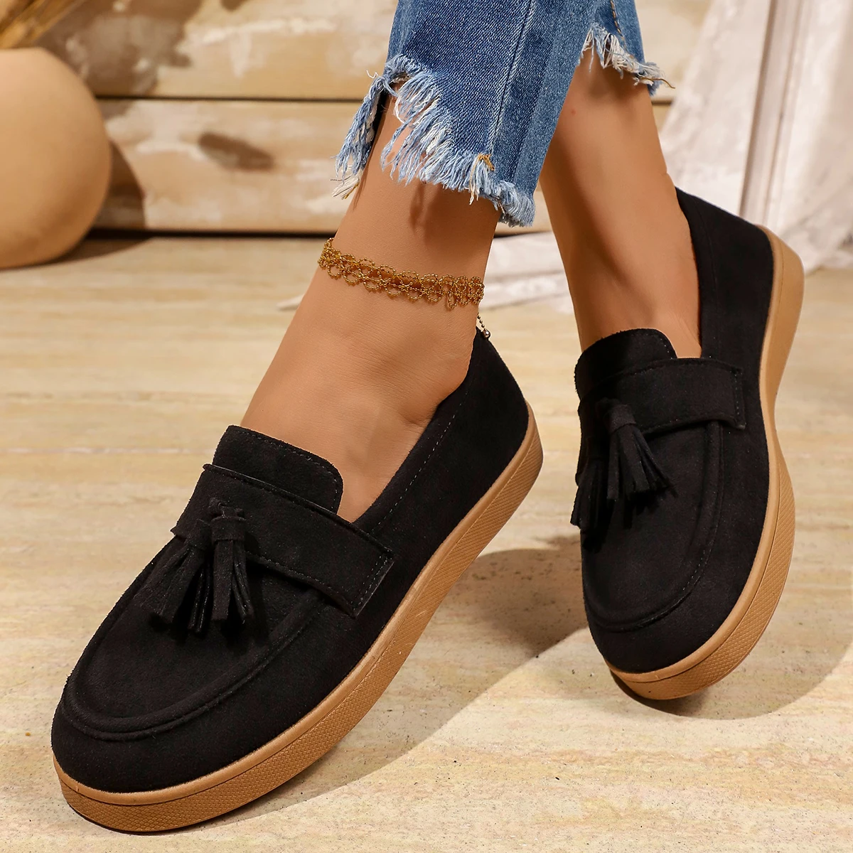 Women's Tassel Slip on Loafers - Women'S Fashion Gym Shoes review and price