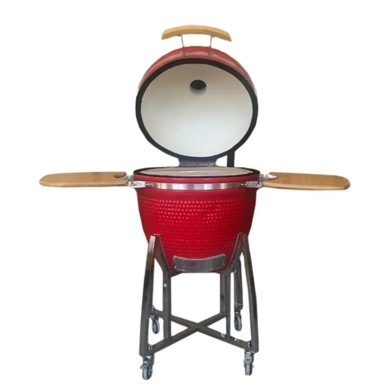 Grill 23.5 Inch Ceramic Charcoal Grill Multi-Person Outdoor BBQ Cooking for Backyard