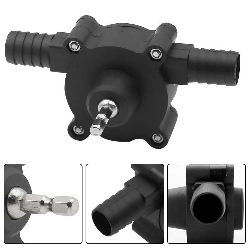 1set Electric Drill Powered Water Pump 16mm ID 19mm OD Self Priming Centrifugal Oil Transfer Pump Portable Hose Tool