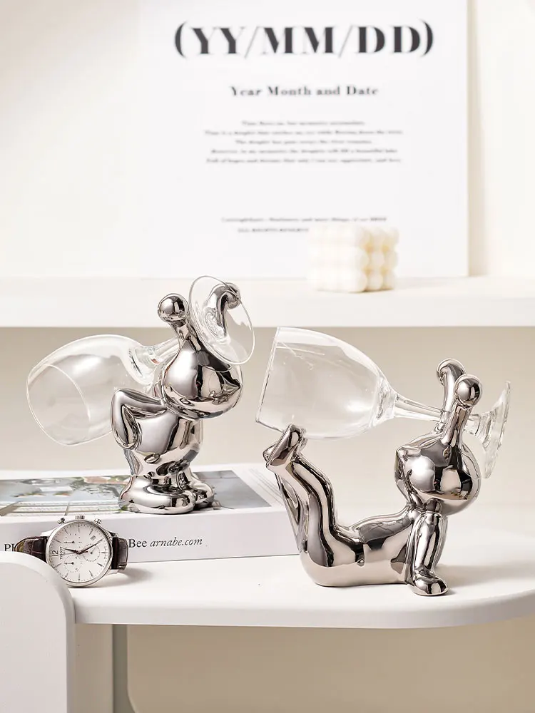 Creative Rabbit Wine Glass Rack Living Room Wine Cabinet Goblet Rack Inverted Display Light Luxury Wine Rack Ornament shelf