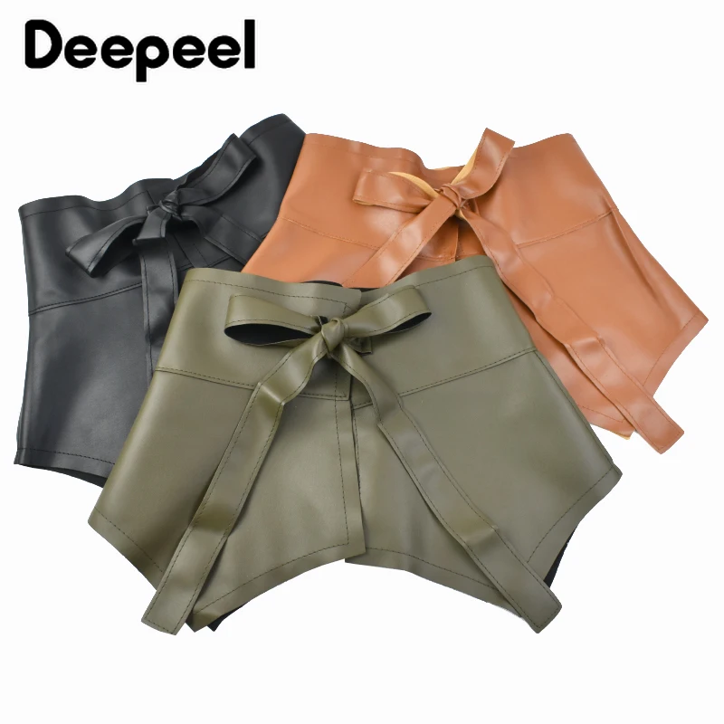 1Pc Deepeel 31.5*73cm moda bardzo szeroki pas dla kobiet Tie kokarda dekoracyjna gorset do sukienki kobiet luksusowe gorsety Cummerbunds akcesoria