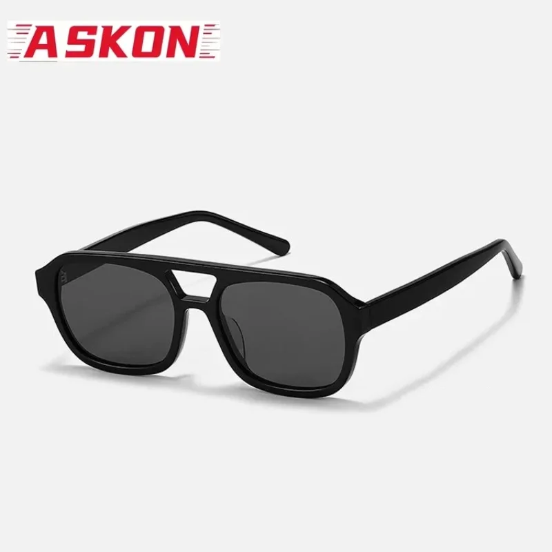 Summer Beach Double Bridge Sunglasses Man Acetate Sun Protection Driving UV400 Glasses Men Handcraft Outdooor Eyeglasses Women