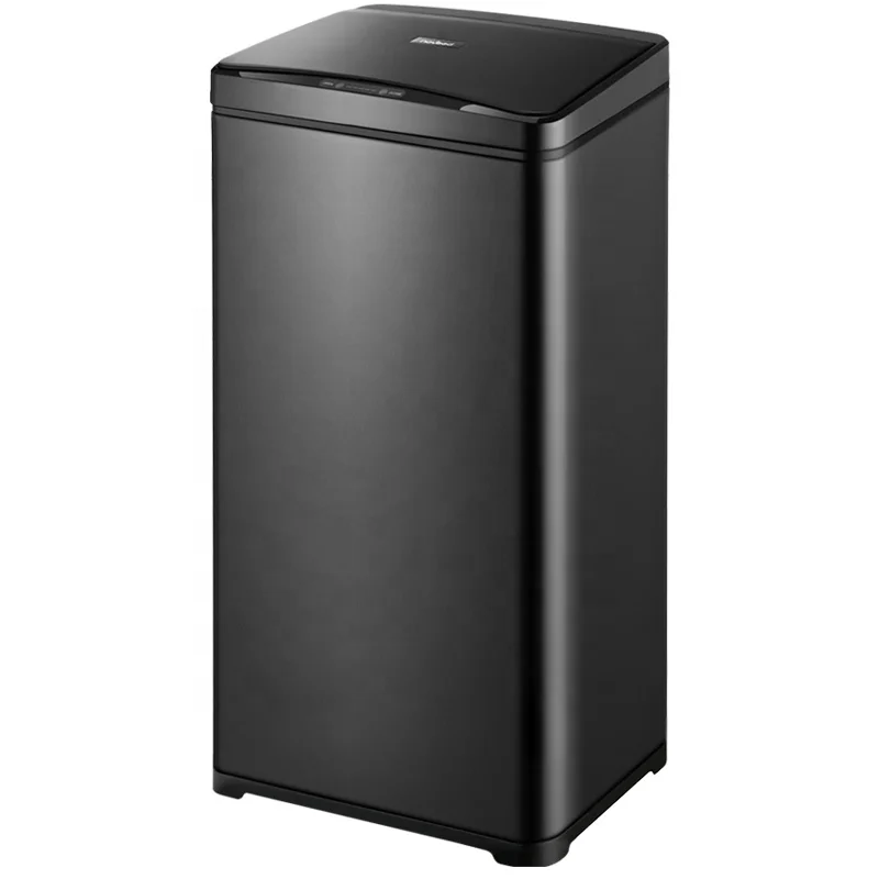 Commercial Auto-sensor Dustbin Black Anti-fingerprint Function Smart Waste Bin 50L Sensor Trash Can Modern Stylish