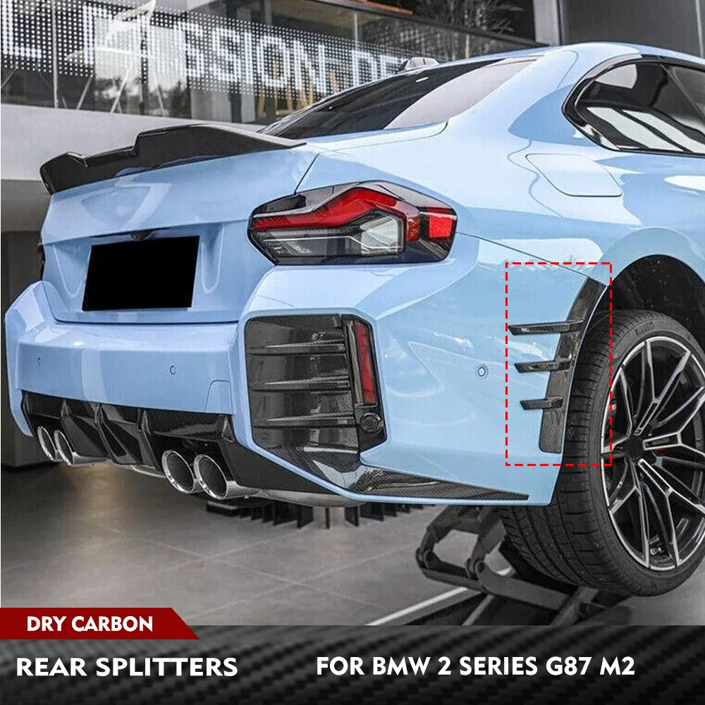 

For BMW M2 G87 2022-2024 Real Carbon Fiber Car Rear Bumper Wheel Arch Canards Rear Bumper Fender Air Vent Trim Splitters Cover