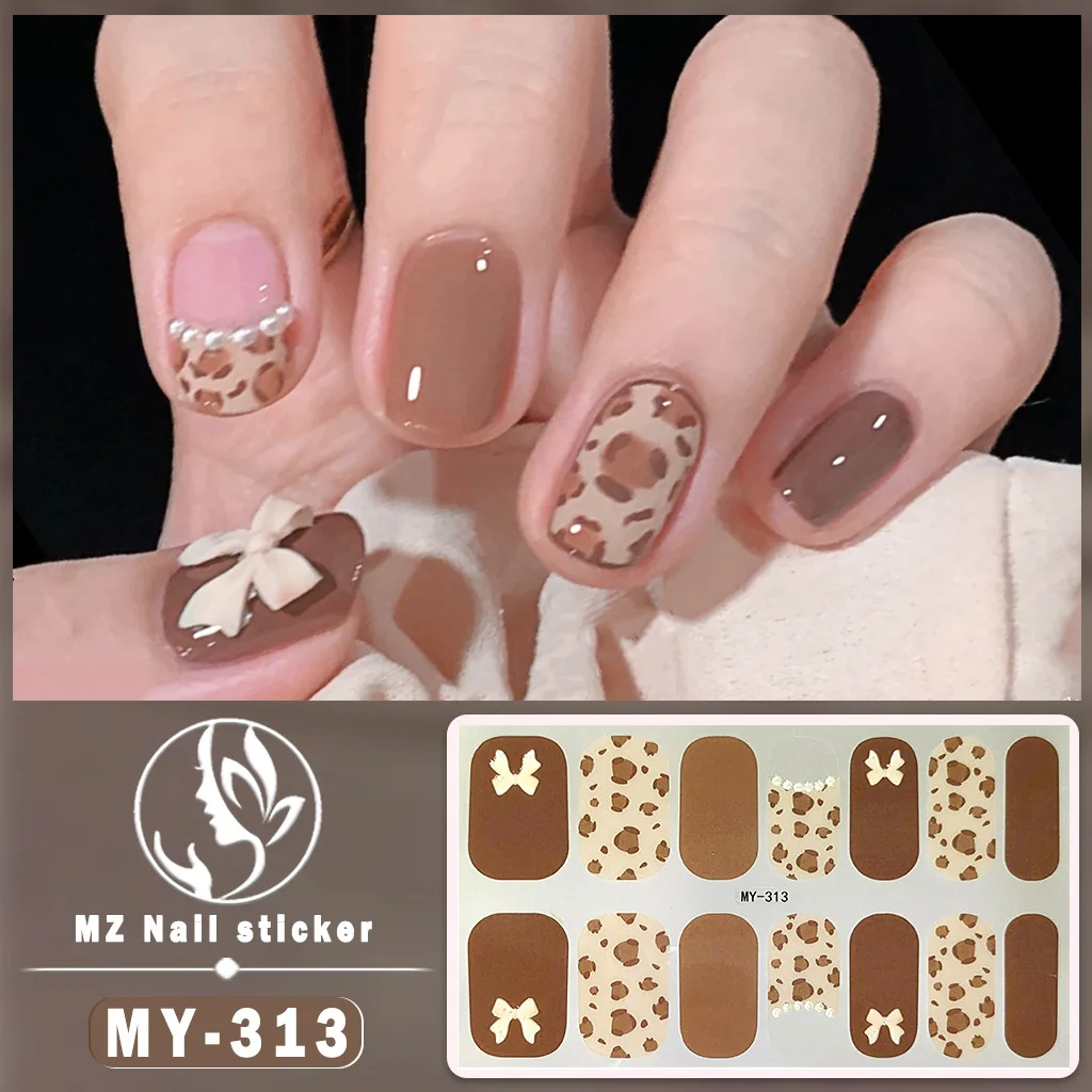 ﻿   สติกเกอร์ติดเล็บลายโบว์ 14Tips แบบติดเองได้ ลายไล่สี สำหรับตกแต่งเล็บ