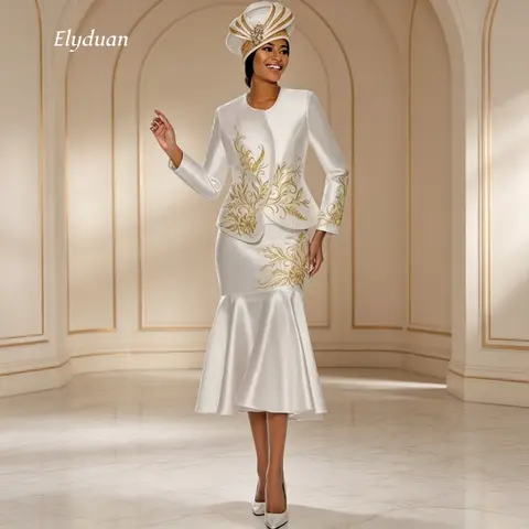 white and gold party dress Long Sleeve Wedding Dresses -AliExpress Floral Embroidery