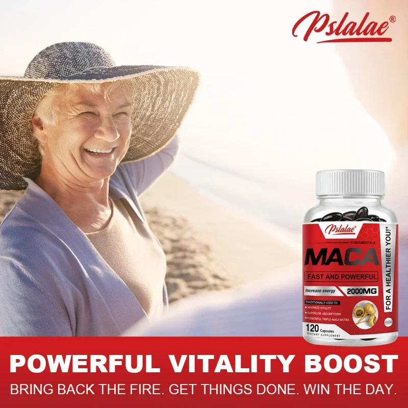 Maca Root Supplement - Supports Athletic Performance & Motivation, Builds Muscle and Strength, Relieves Stress, Improves Mood