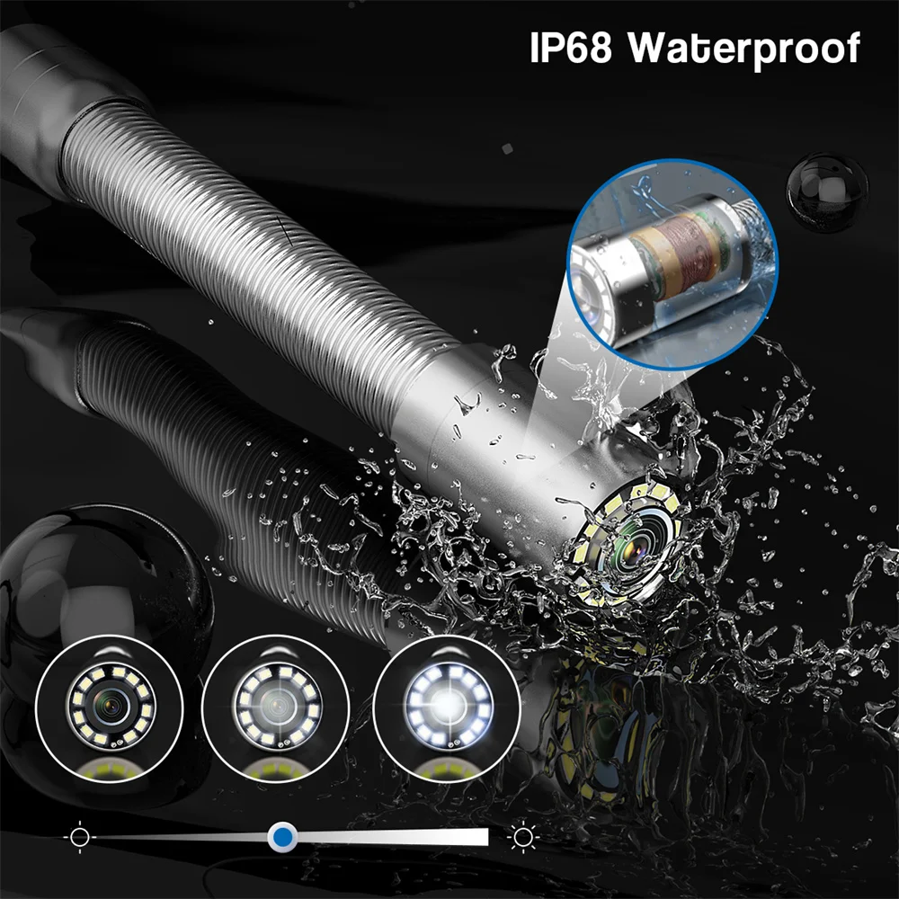 4.3 Monitor Sewer Inspection Camera with DVR,17MM/22MM Pipe Industrial Endoscope Drain Camera with 5600mA Battery and 12LEDs