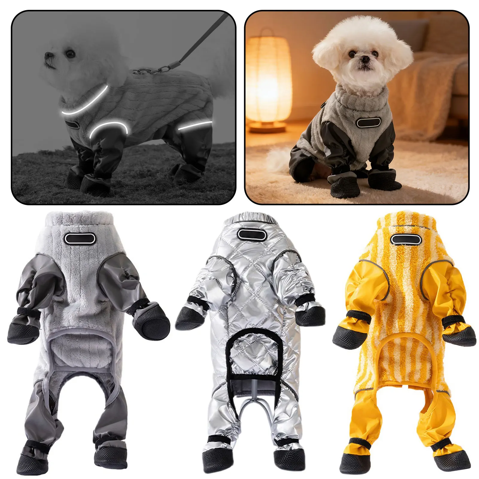 Winter Warm Pet Dog Jumpsuit Waterproof Reflective Dog Clothes For Small Dogs Chihuahua Jacket Costumes Coat Outfits 2XL