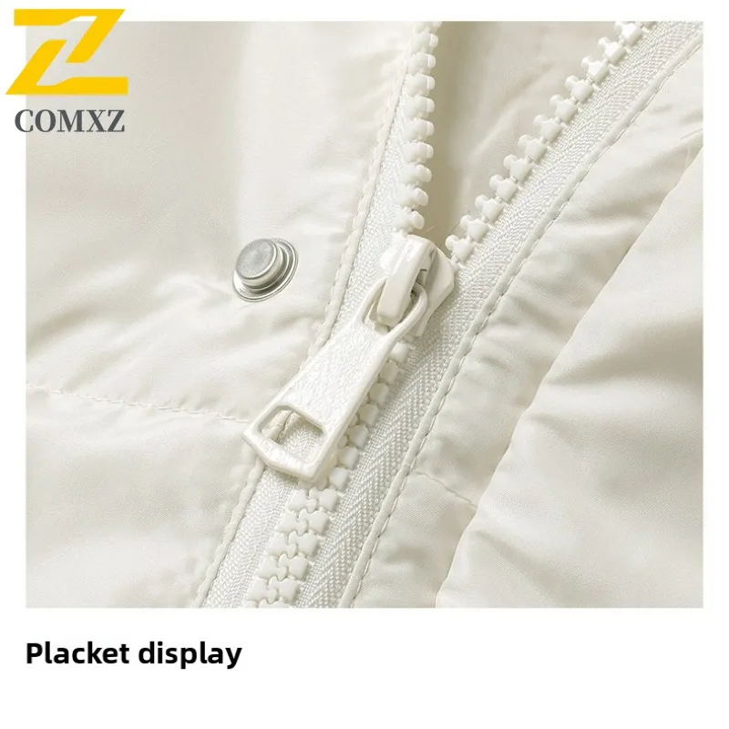 COMXZ Men Winter Jackets 2025 Fashion Mid Length Snow Coldproof High Quality Urban Padded Jacket Lightweight Daily Padding Coat