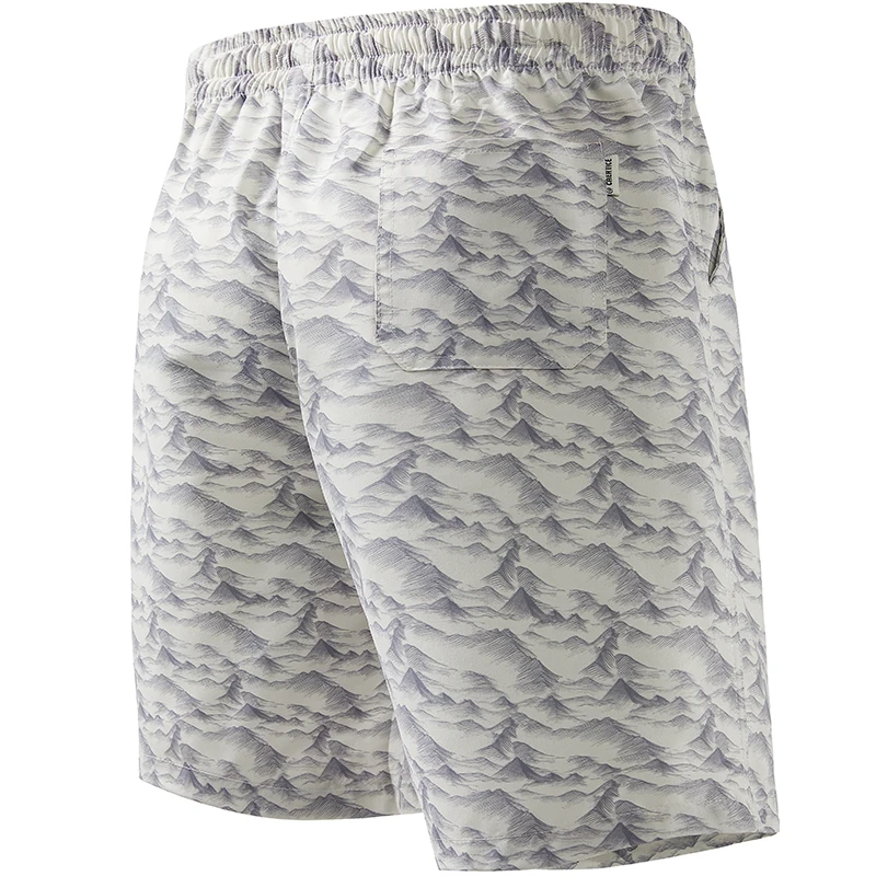 Pantalones Cortos Hombre Estampado Montaña Cintura Elástica Cordón Secado Rápido Baño Playa Verano