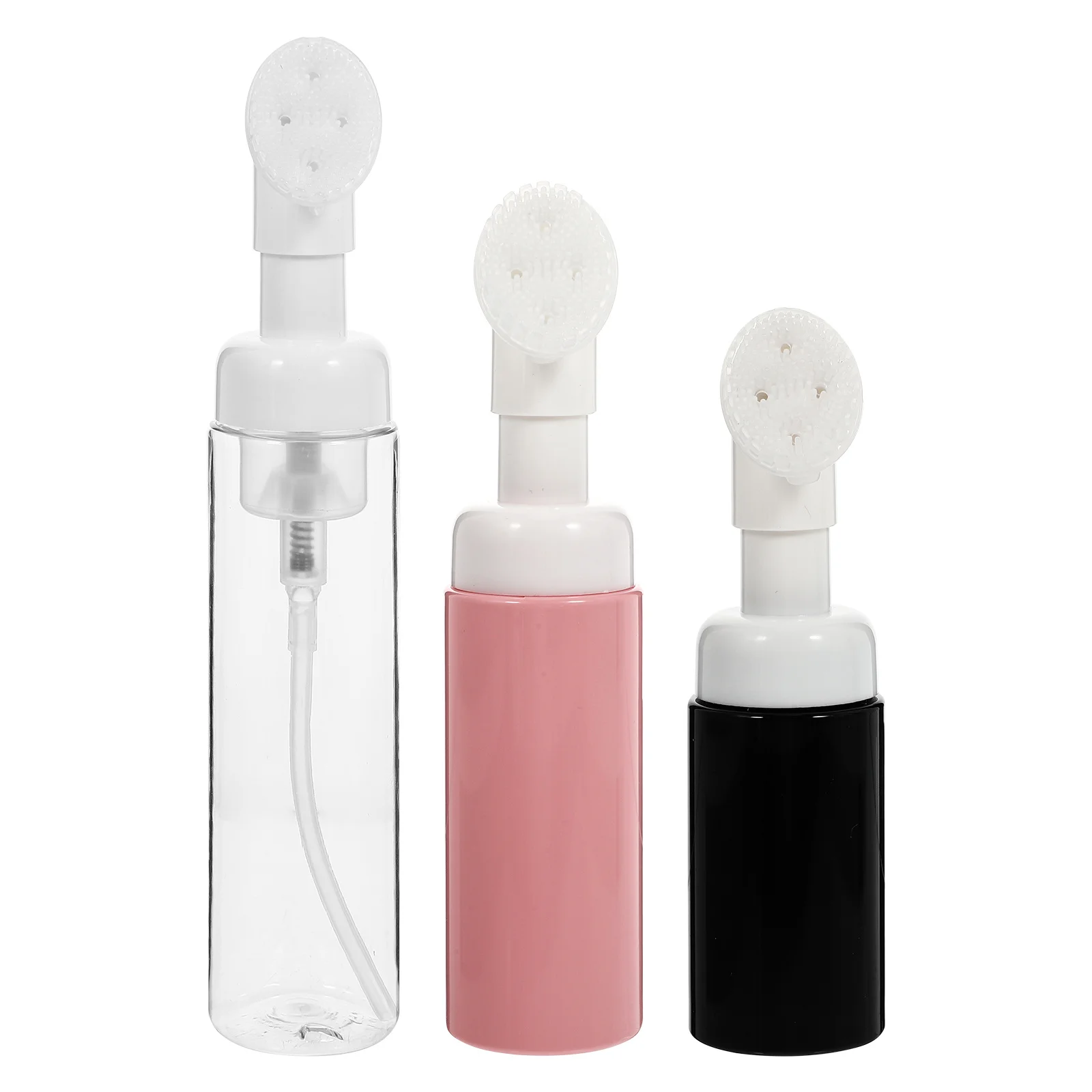 

3pcs Foaming Bottle With Brush Head Portable Empty Sub Bottles For Travel Soap Shampoo Shower Gel Refillable Dispenser