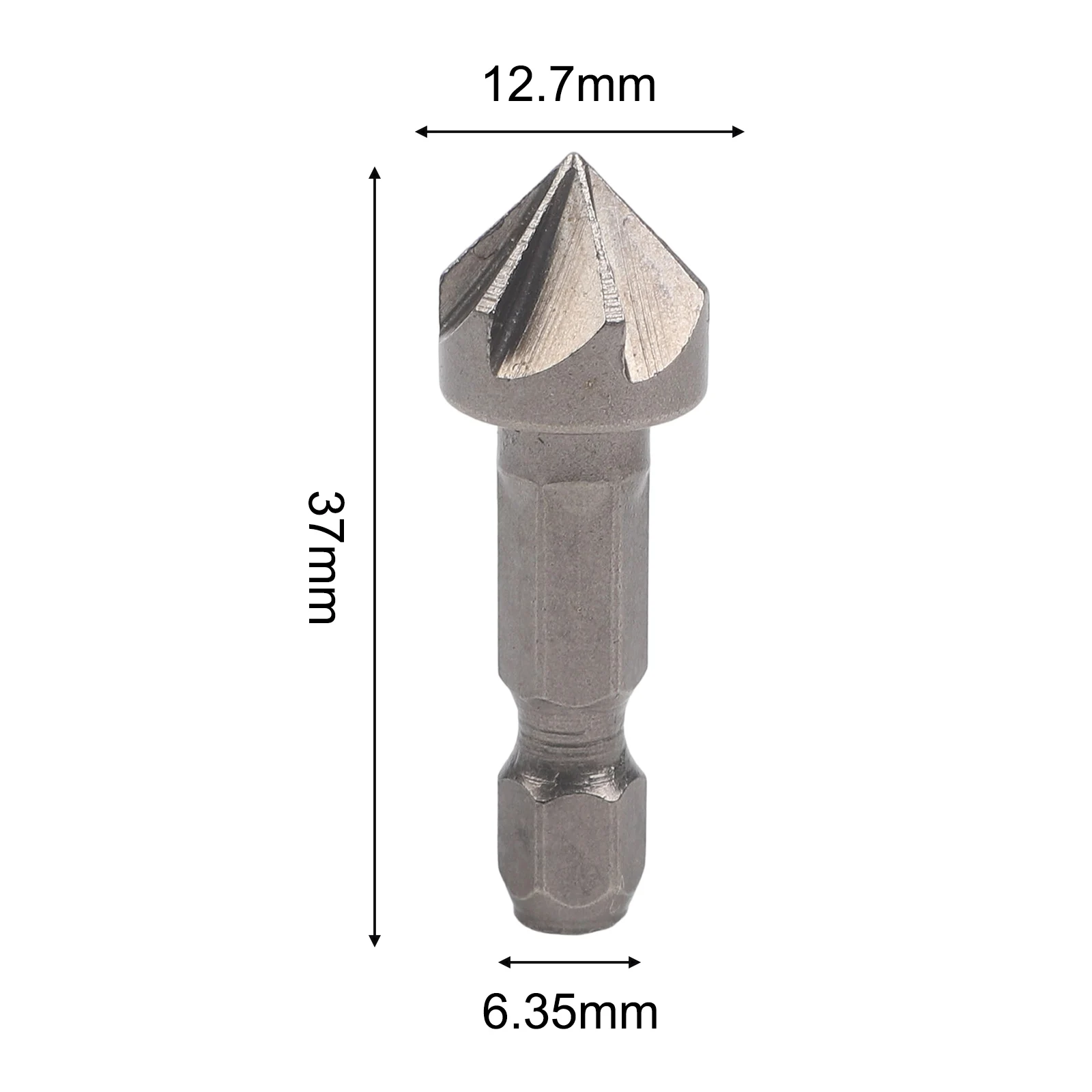 

3 Pieces 6 Flute Hex Shank HCS Chamfer Drill Bits Designed for Deburring and Countersinking Wood and Plastic Workpieces