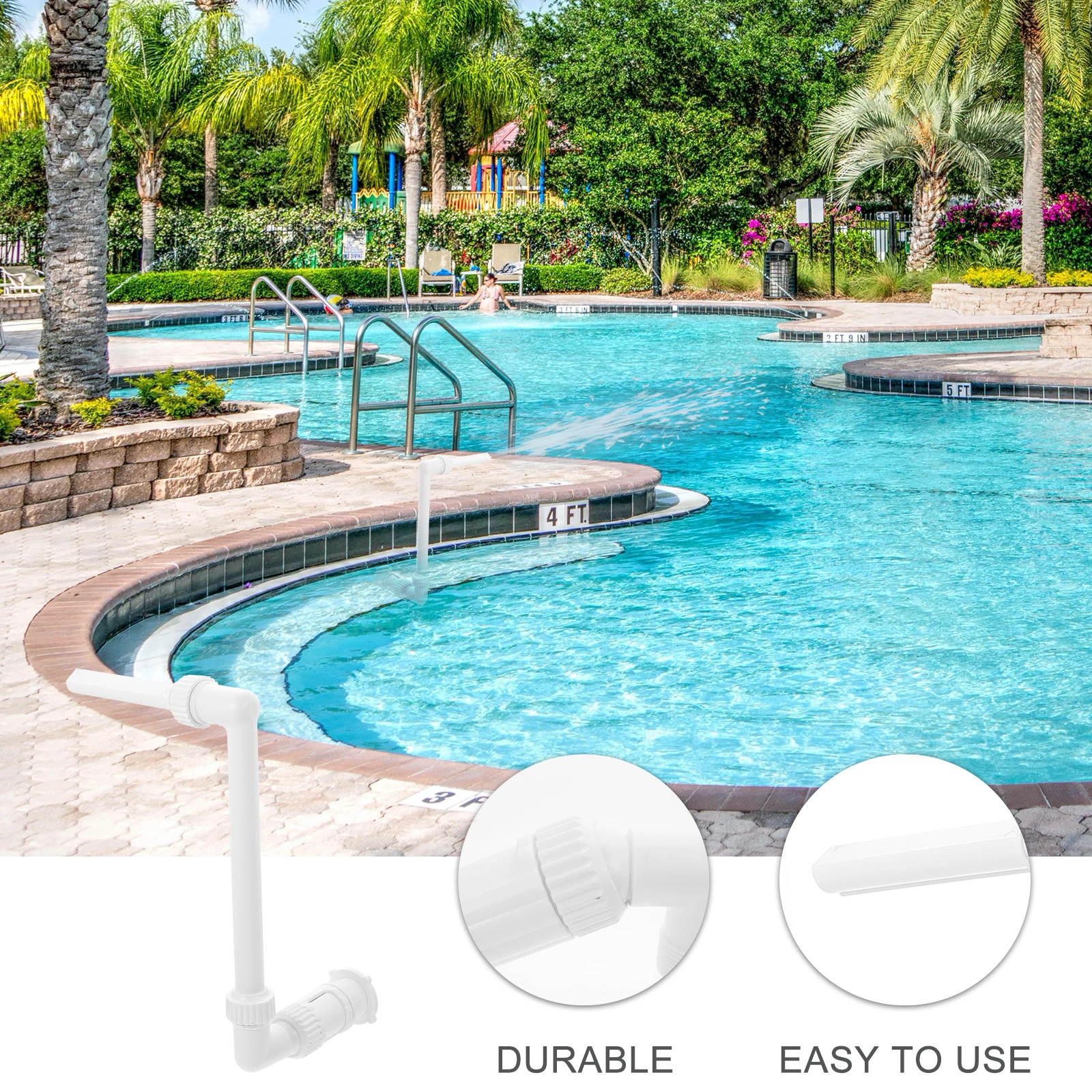 

1Set Pool Fountain Rack Lightweight Compact Design Easy Installation Silent Operation Swimming Pool Accessories