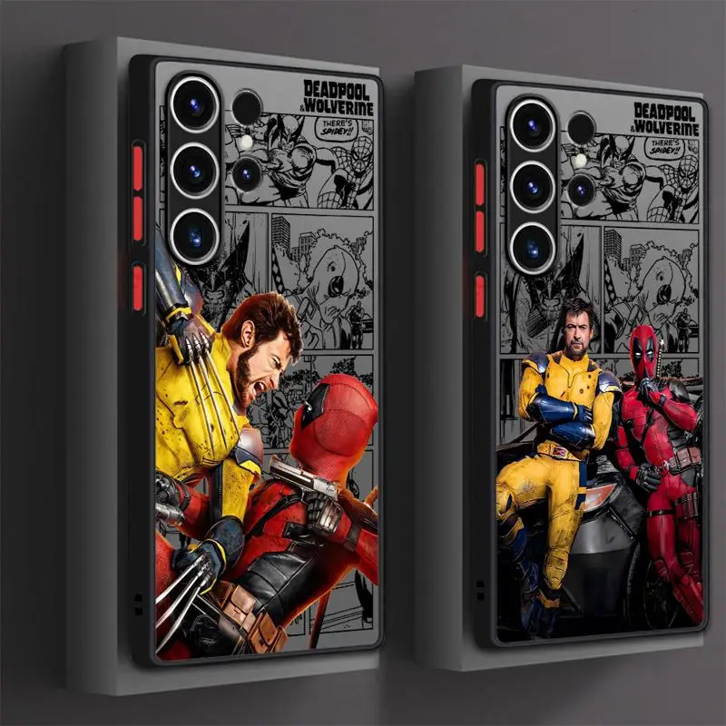 Matte Phone Case for Samsung Galaxy S24 Ultra S23 S22 S21 Plus S20 FE Note 20 Ultra 10Plus Marvel Deadpool And Wolverine Cover