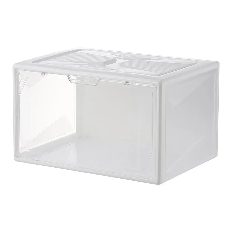 Creativity Shoebox-type Magnetic Suction Cup Side-opening Transparent Storage Box Display Cabinet, Which Can Replace