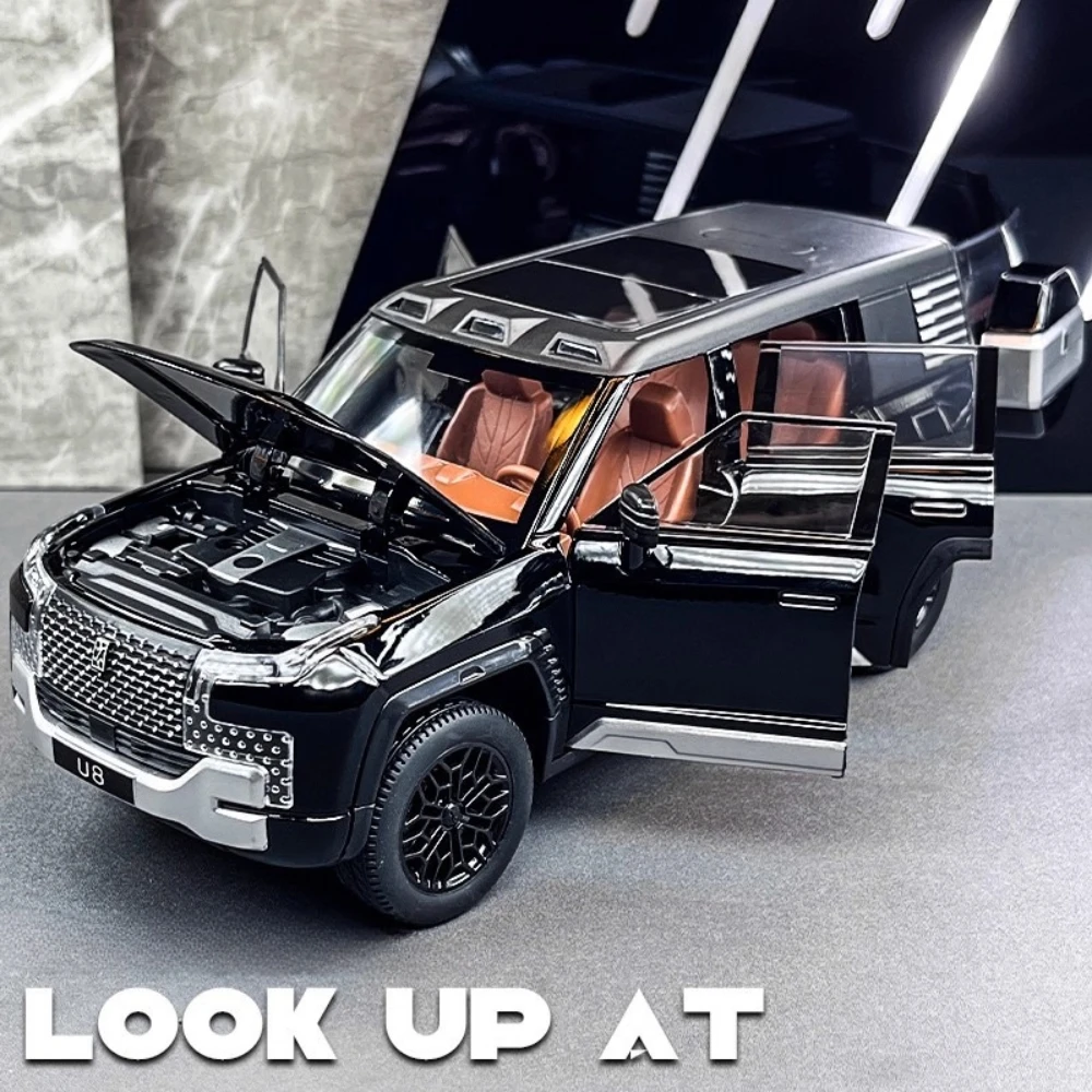 

1:24 BYD U8 Delica Кемпинг RV Модель игрушечного автомобиля Амортизирующие двери Открытые металлические литые под давлением модели внедорожников для детей Лучшие подарки