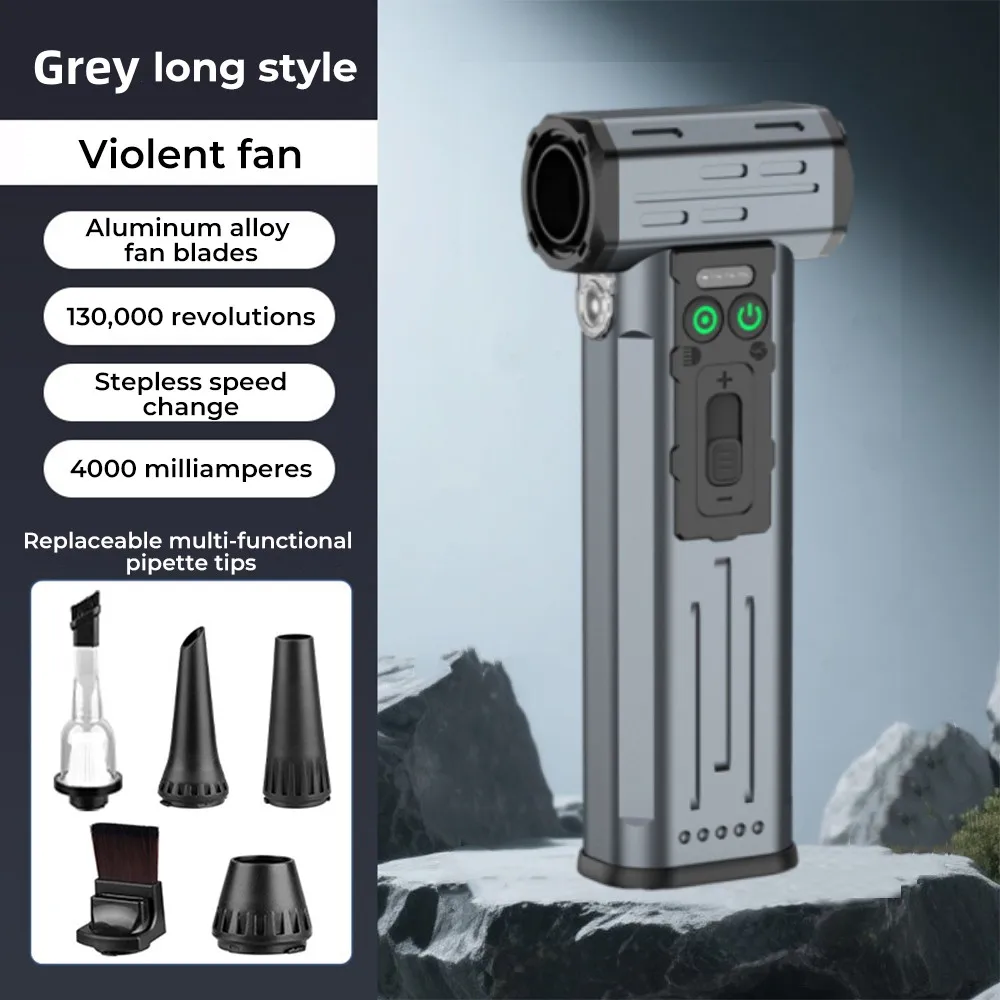 منفاخ توربو نفاث بدون فرش منفاخ هواء قوي مع 3 فوهات ومجموعات مكنسة كهربائية منفضة هواء كهربائية بسرعة الرياح 55 متر/الثانية #5