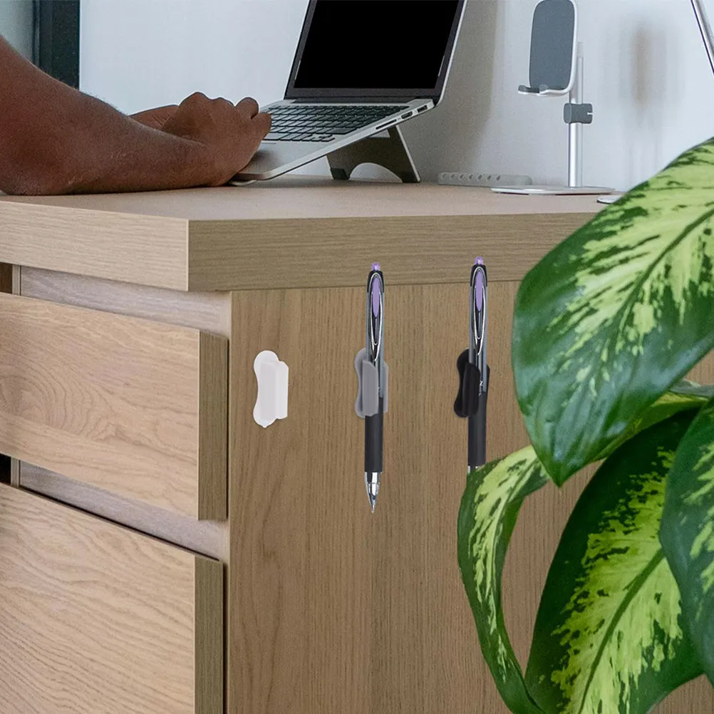 

10Pcs Sticky Pencil Holder for Desk Wall: Self-Adhesive Silicone Pen Organizer for Office Classroom Marker Storage Tool