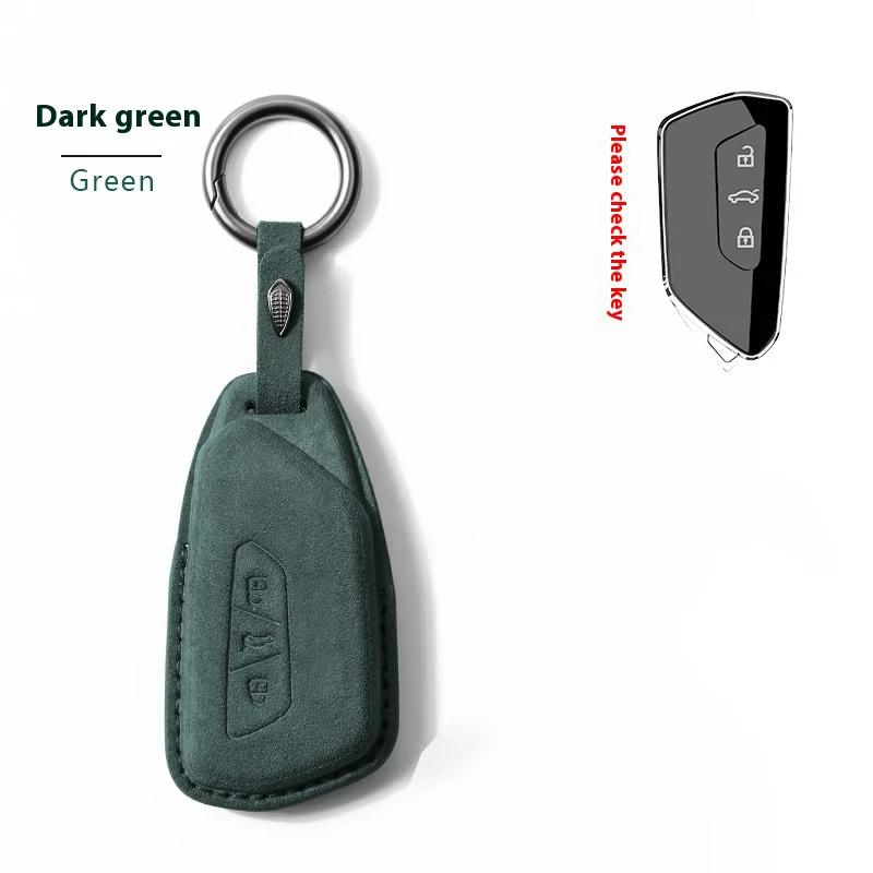 جلد الغزال لشركة فولكس فاجن فولكس فاجن جولف 8 MK8 ID.3 ID.4 كوبرا اوكتافيا A8 سيات ليون MK4 2020 2021 فورمينتور تاراكو حافظة مفاتيح السيارة فوب #3