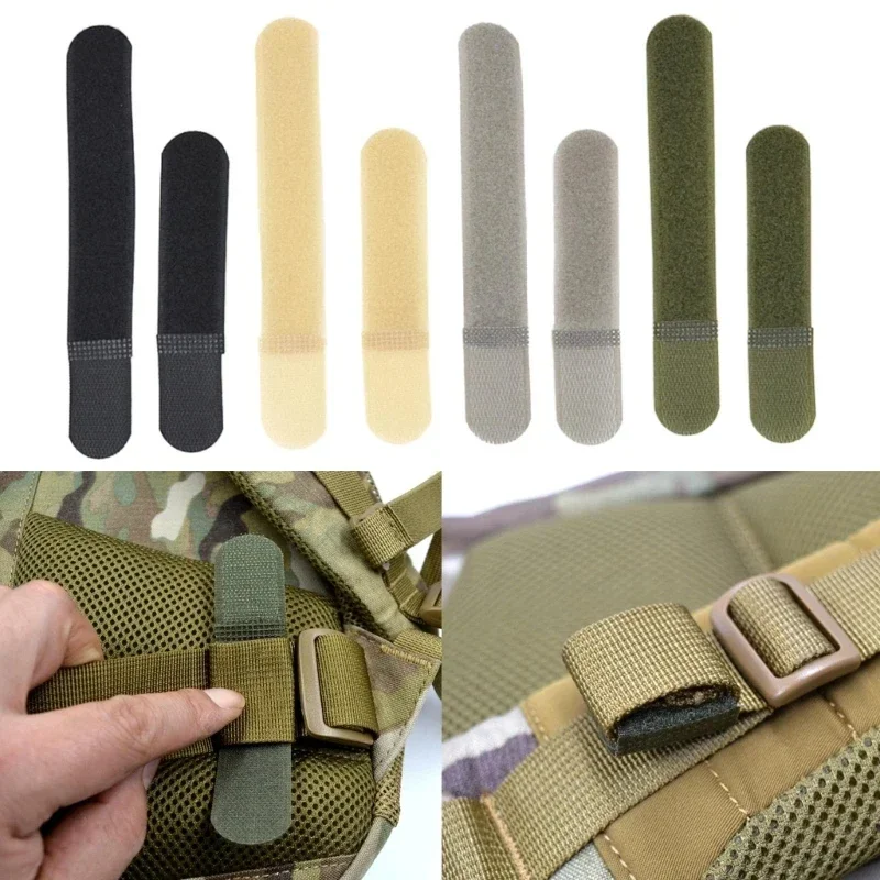 5PCS Tactical Nylon Straps Cable Ties Strap Webbing Organizer Fix Hook Loop Grip Wrapping Cord Reusable Backpack Fastener Buckle