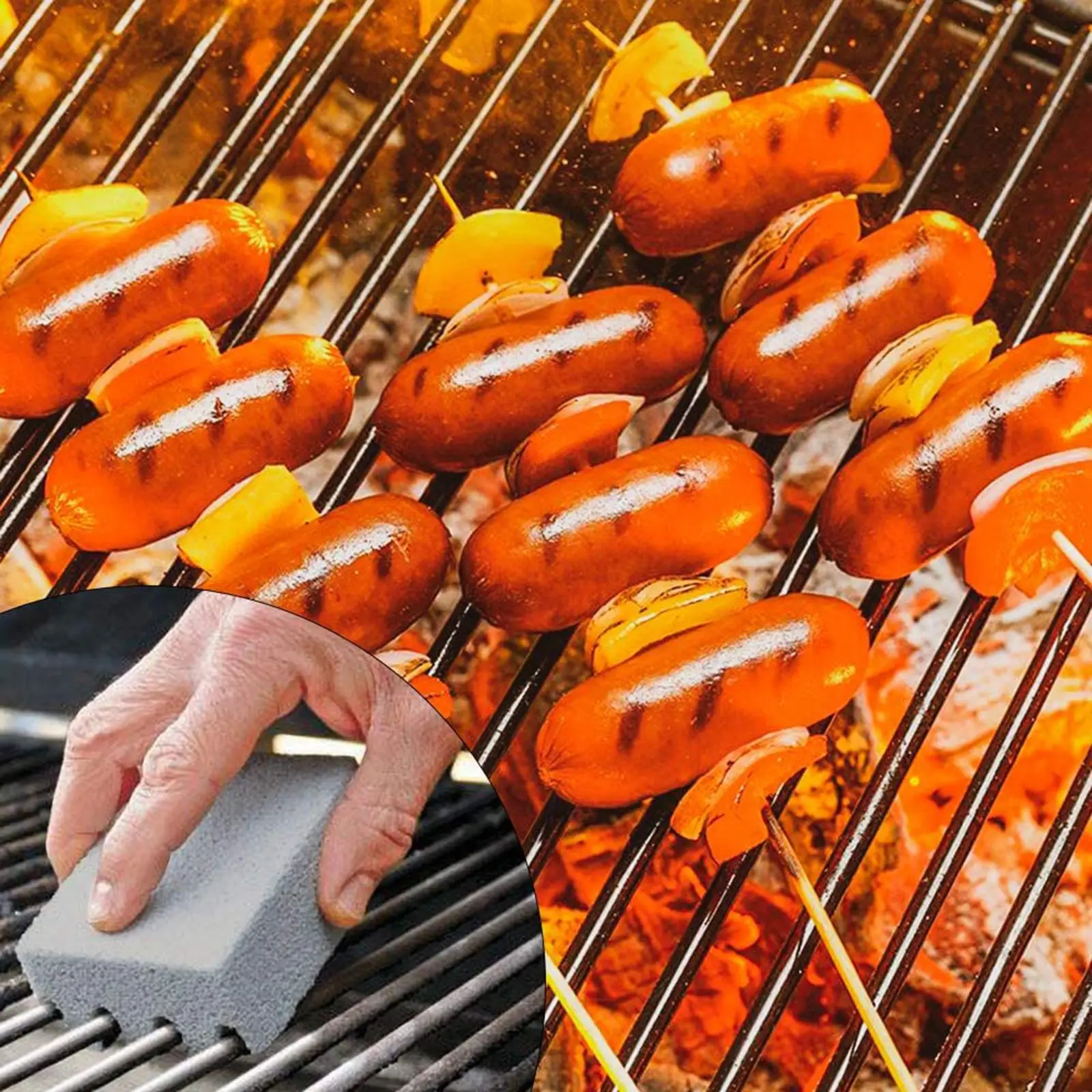 Multipurpose Foam Glass Grill Cleaning Brick for BBQ Rack Oven Griddle Pumice Stone Block for Kitchen Sink Smokers Utensils