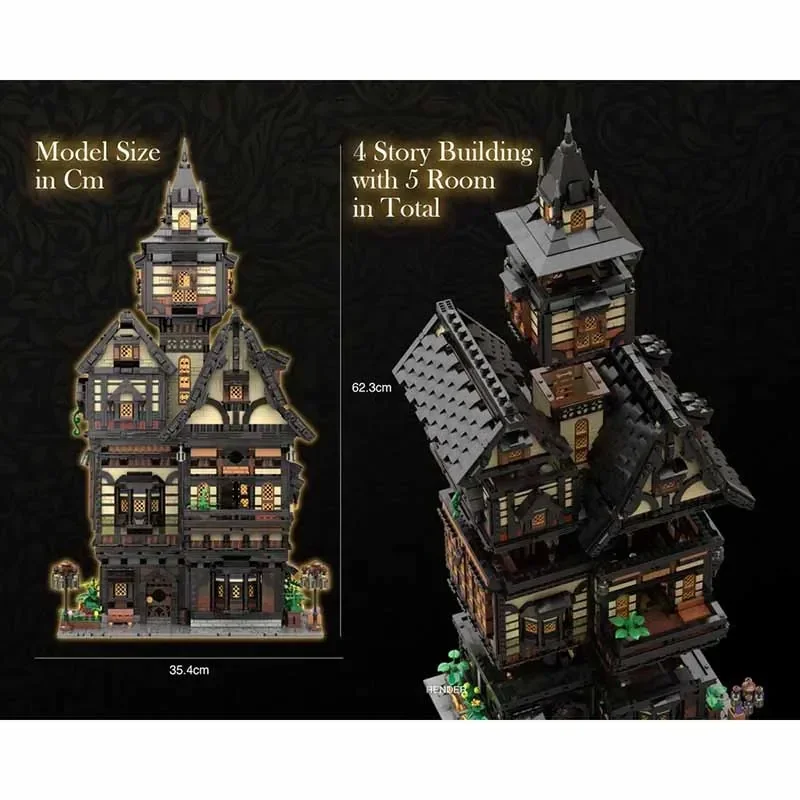 Medieval Castle Model Moc Building Blocks Saint Tower Model Technology Brick DIY Assembly Street View Construction Holiday Toy