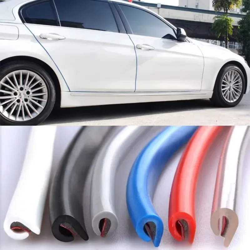 5M U Type Universal Car Door Protection Edge Guards Trim Trip Styling Moulding Strip Rubber Scratch Protector Amagi
