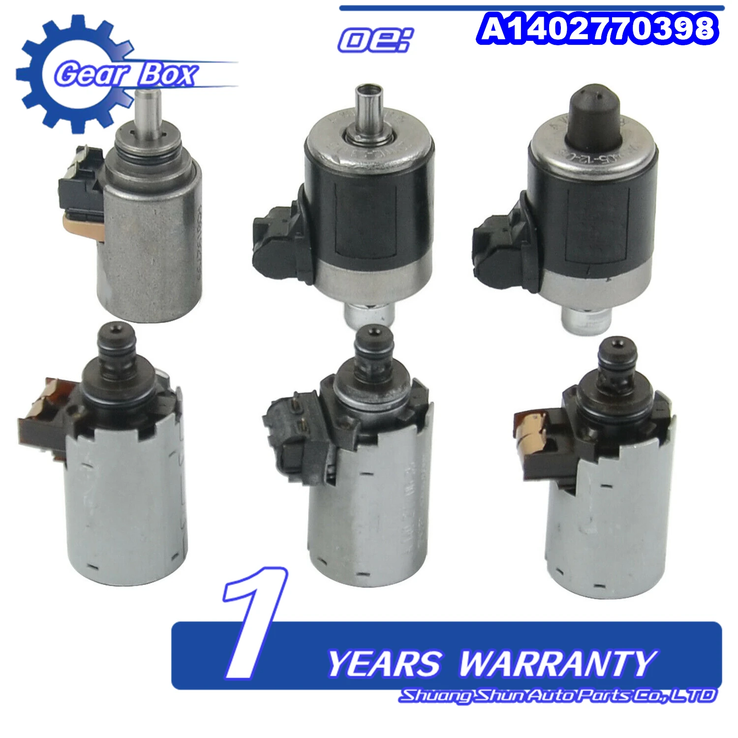 722.6 5-Speed Automatic Transmission Solenoid Set 6 Pcs for 1994-05 Mercedes Benz C E S ML CL Transmission A1402770398