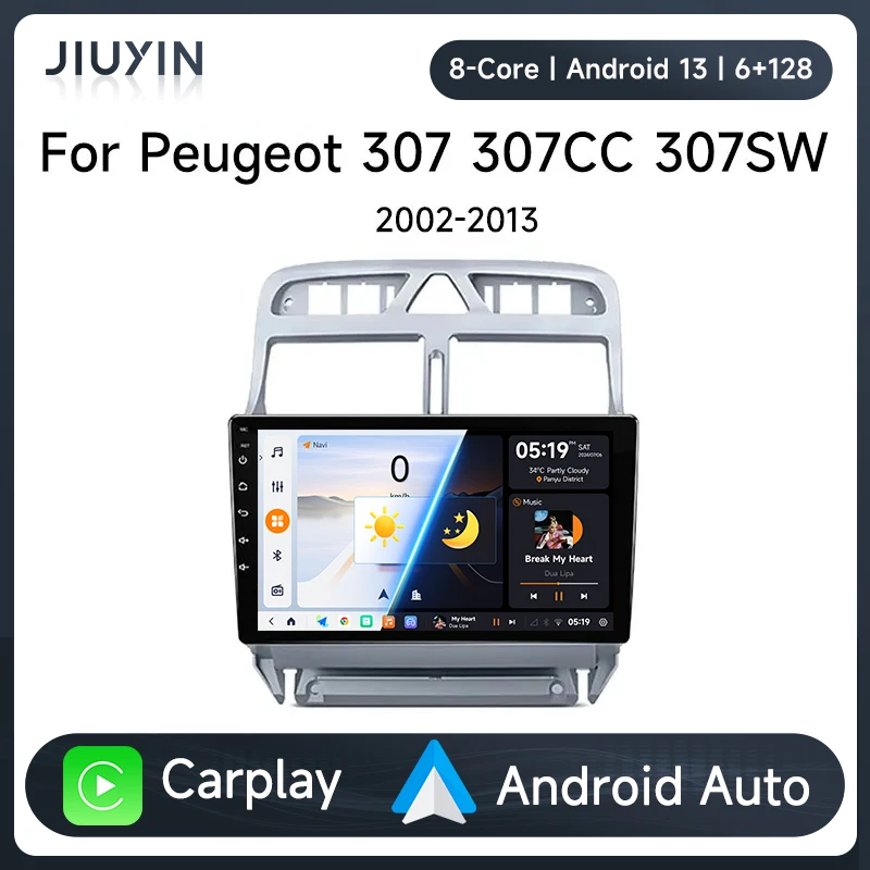 

JIUYIN Car Radio For Peugeot 307 307CC 307SW 2002 - 2013 wireless CarPlay Android Auto car intelligent systems No 2 din 2din DVD