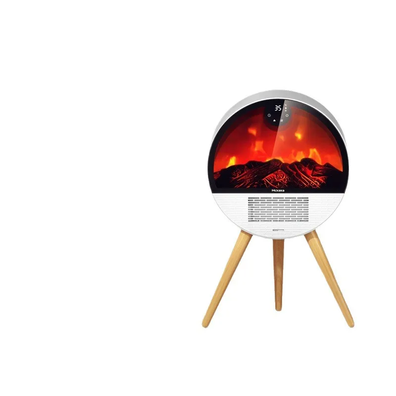 Small Fire Intelligent Voice Simulation Flame Fireplace Heater Remote Touch Screen Timer Winter Home Heating Electric