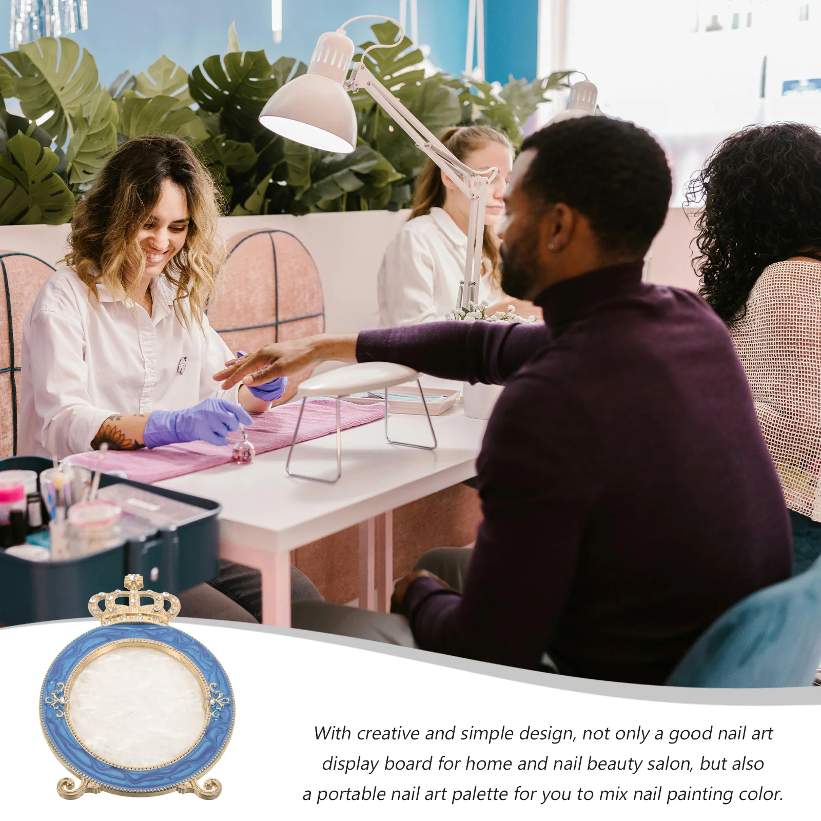 

Crown Shaped Nail Art Palette Delicate Mixing Display Board for Women Professional Tools Easy to Use and Clean