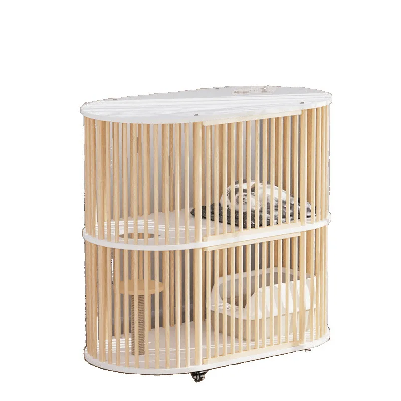 

Home indoor solid wood cat cage villa panoramic space cat house cat house