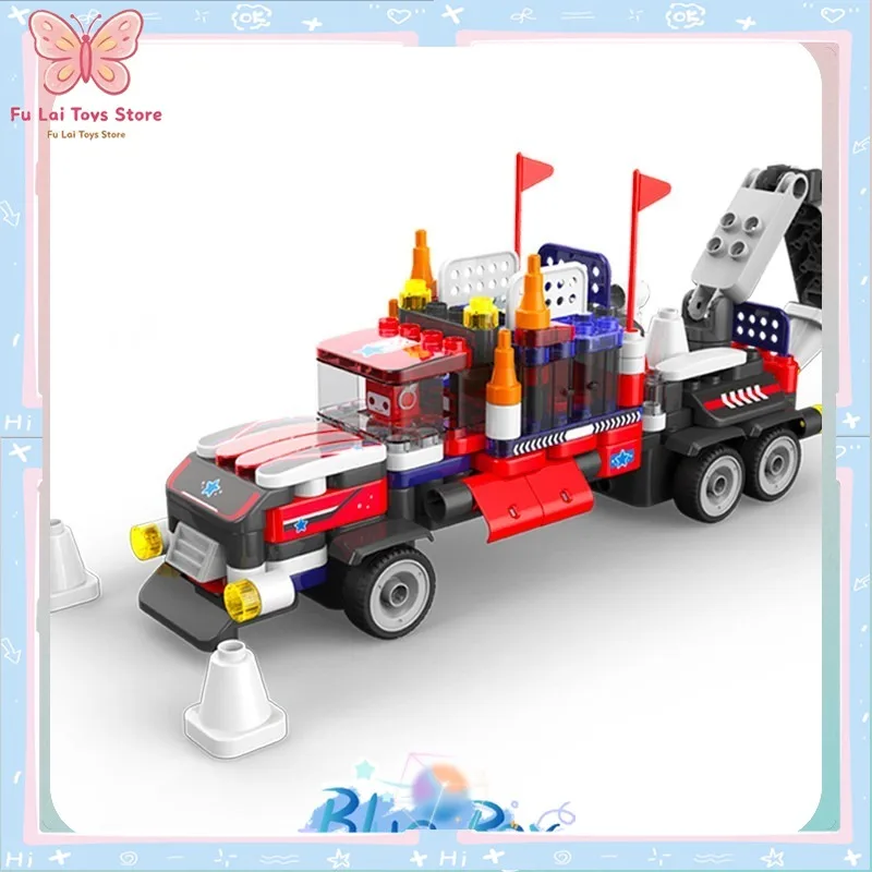 Authentic BLOKEES Large Particle Heavy Truck Building Blocks Multi-form Transformable Assembly Toy Ideal Holiday & Birthday Gift