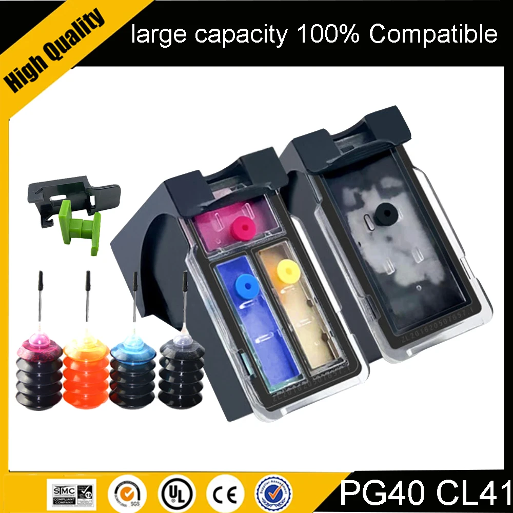 

Чернильные картриджи Einkshop для Canon PG40 CL41, совместимые с принтерами CANON iP1180, 1200, 1300, 1600, 1700, 1800, 1880, MP140, MP150, MP160.