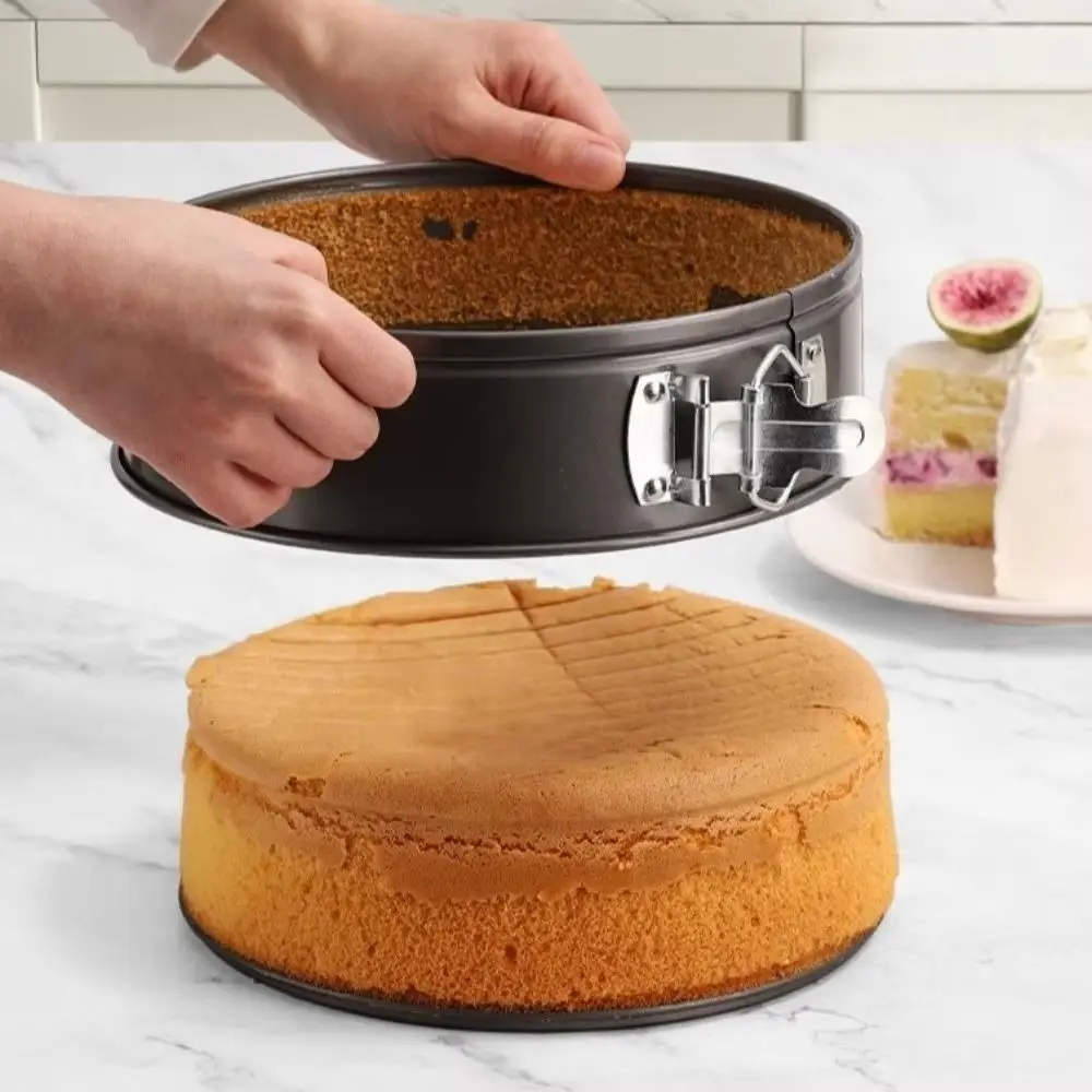 

3pcs Carbon Steel Cake Mold Baking Tools Removable Bottom Leakproof Cake Embryo Mold Set Multi-purpose Easy To Clean