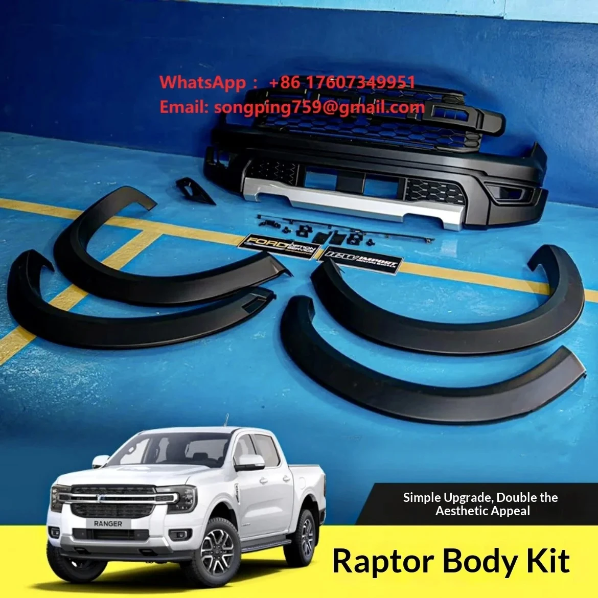 For Ford Ranger T9 2023-2024 Raptor Front Grille Mesh Bumper Grill With Camera Lamp Brackets