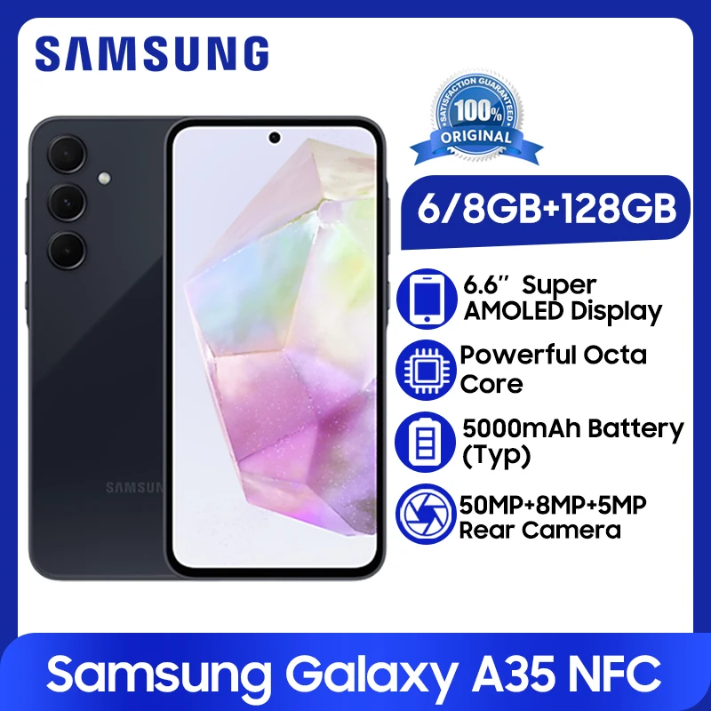 Samsung Galaxy A35 5G NFC Octa Core 6.6'' 120Hz AMOLED Display 50MP OIS Triple Camera 5000mAh Battery Side Fingerprint Sensor