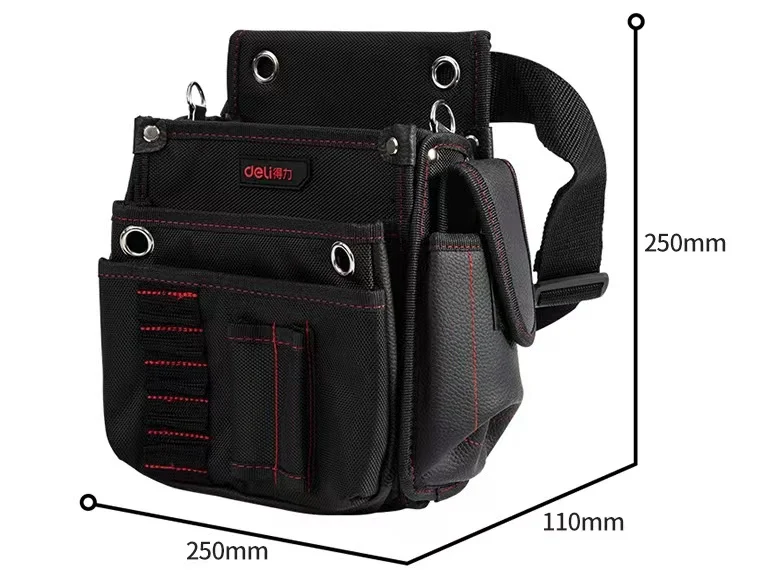 Waterproof Tool Bag Electrician Waist Pack Hardware Toolkit Pocket Belt Pouch Hanging Dual Use Bag Canvas Wear Resistant Diy