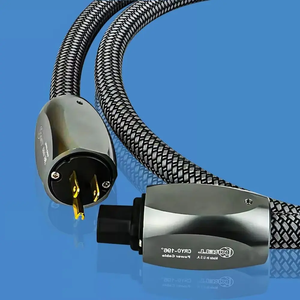 

HIFI Krell CRYO196 Power Cable US/EU/AU Audiophile Power Cord for Amplifer CD Player EU Power Line Green Braid Hifi Power Cable