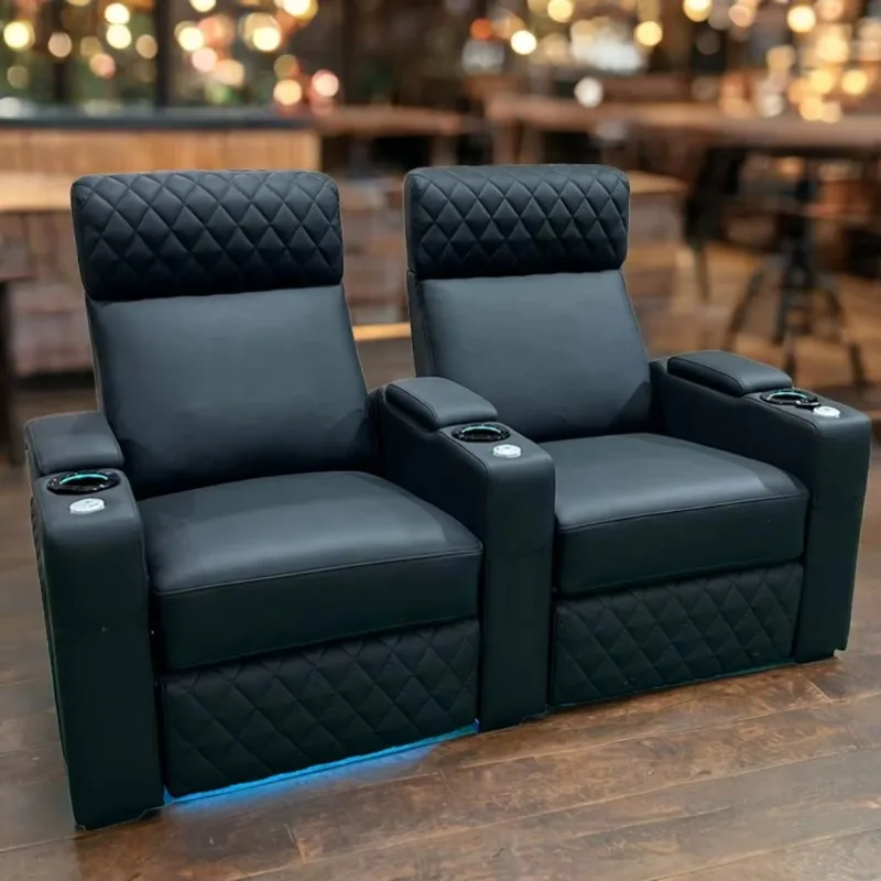 Special Customized Theater Furniture Genuine Leather Cinema Sofa Home Movie Room Seating Motorized Recliner Chair Theatre Seats