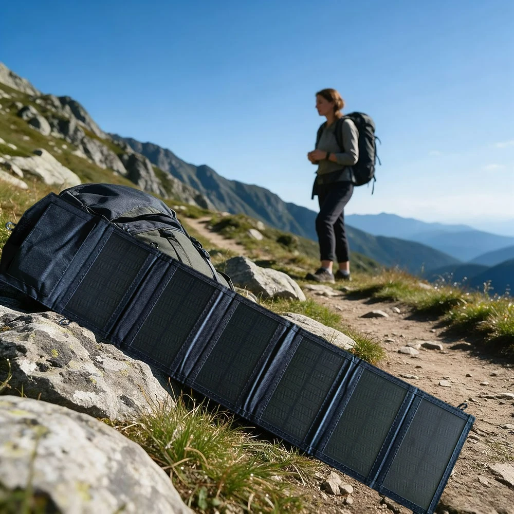 Foldable Solar Panel Charger 25W Dual USB Portable Waterproof Solar Power Bank Outdoor Travel Camping Hiking Fishing Emergency