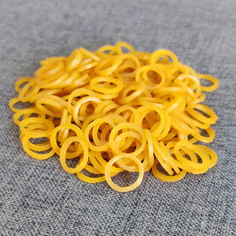 1000pcs Yellow O Rings Rubber Bands 1CM/ 0.4inch  Elastic Rubber Ring Stretchable Latex Rings Supplies For Stretchable Band